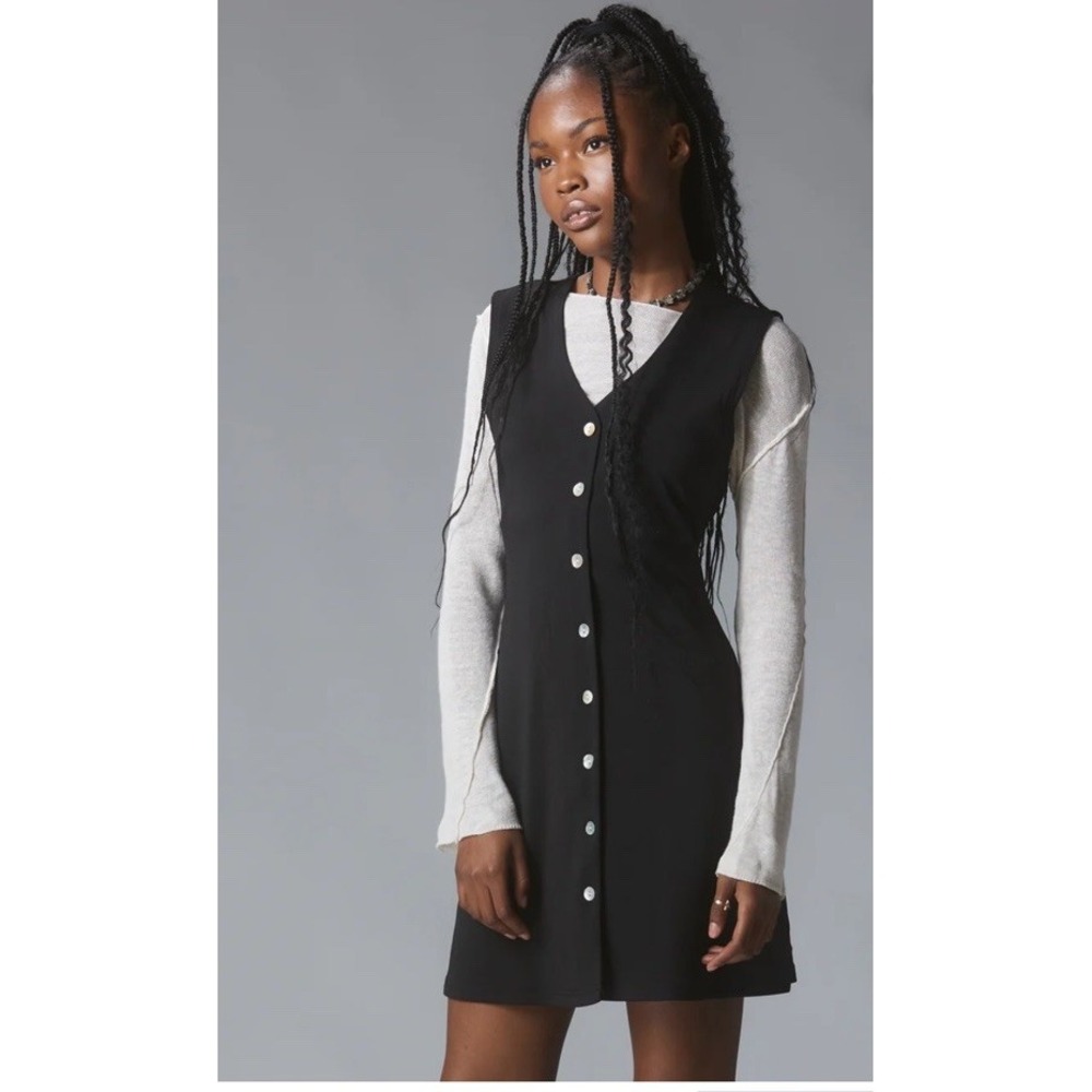 UNIF Sleeveless Double Jersey Parker Mini Dress Black Size XL Academia Fall Edgy